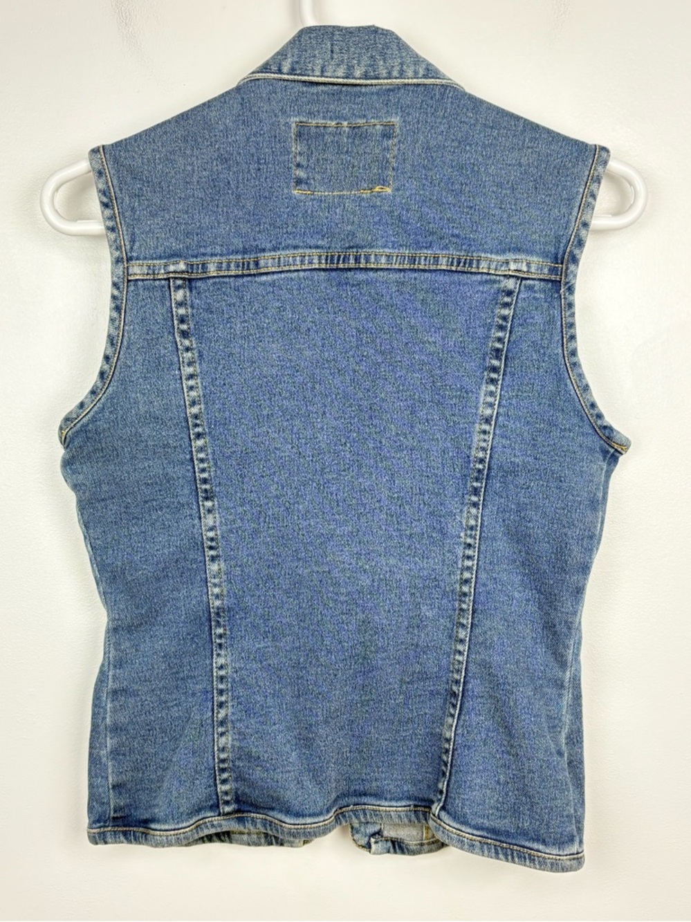 Vtg EXPRESS Jean Denim Vest Zip Front Size Small 90s Western - Picture 3 of 9